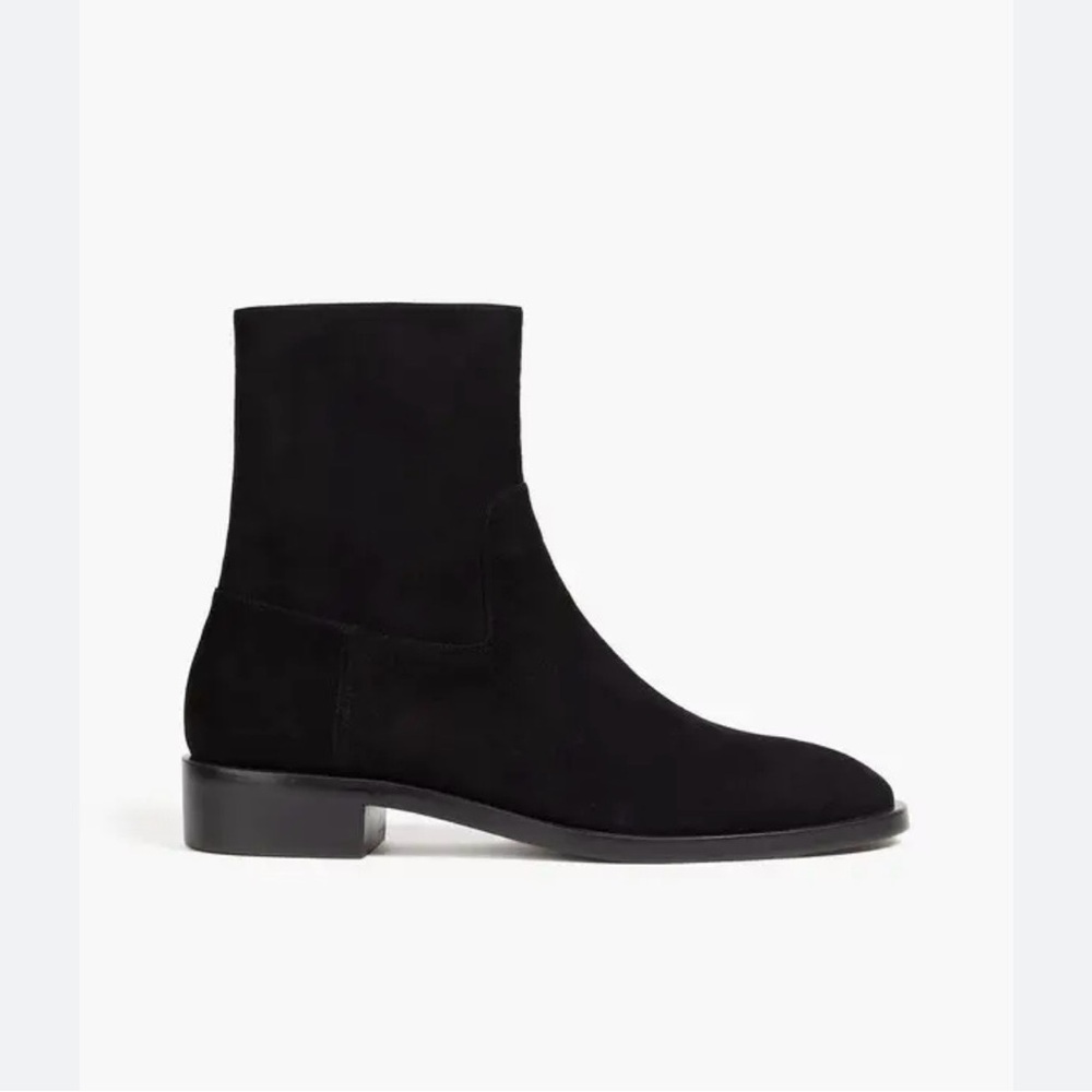 Stuart Weitzman Kye Black Suede Ankle sock booties